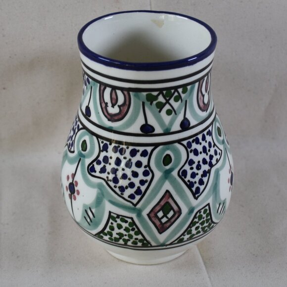 New Le Souk Ceramic Milika Stoneware 16 oz Goblet / Mug hand Painted - Picture 3 of 6